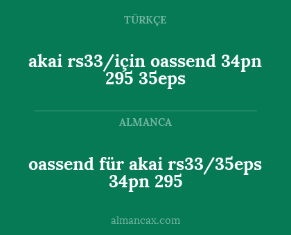akai rs33/için oassend 34pn 295 35eps - oassend für akai rs33/35eps 34pn 295