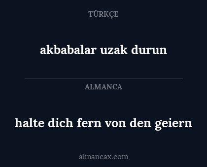 akbabalar uzak durun - halte dich fern von den geiern