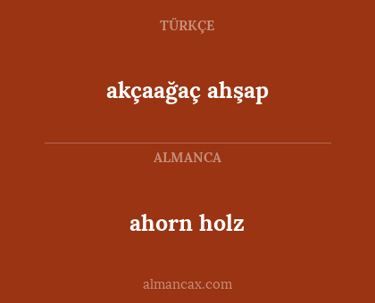 akçaağaç ahşap - ahorn holz