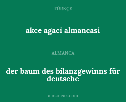 der baum des bilanzgewinns für deutsche - akce agaci almancasi