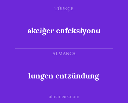 lungen entzündung - akciğer enfeksiyonu