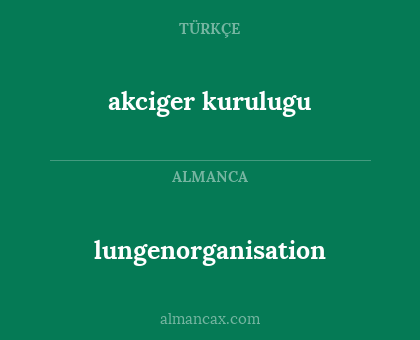 akciger kurulugu - lungenorganisation