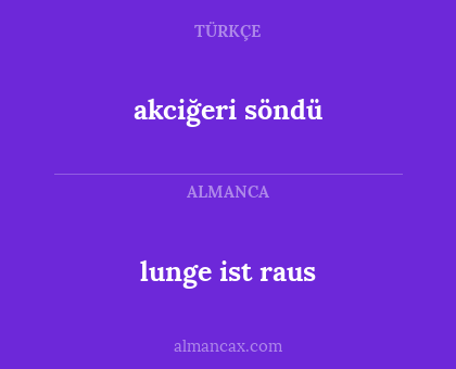 akciğeri söndü - lunge ist raus