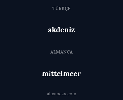 mittelmeer - akdeniz
