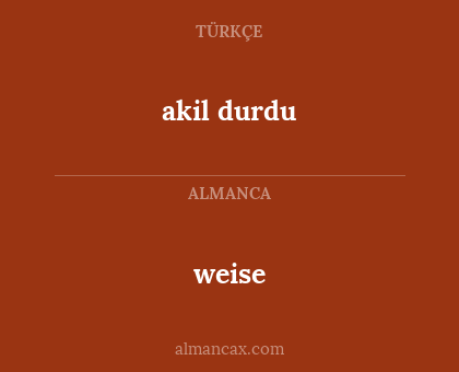 weise - akil durdu