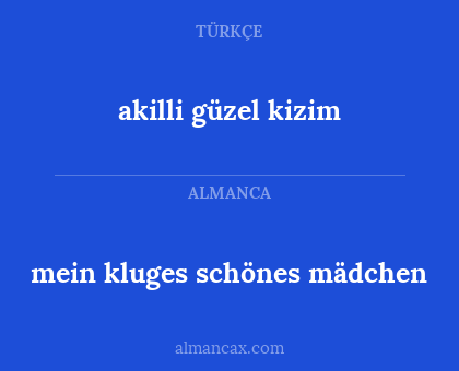 mein kluges schönes mädchen - akilli güzel kizim