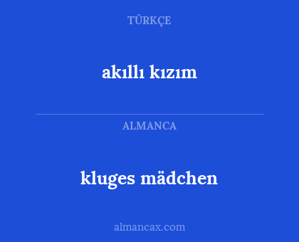 kluges mädchen - akıllı kızım