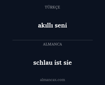 schlau ist sie - akıllı seni