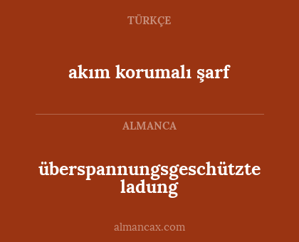 akım korumalı şarf - überspannungsgeschützte ladung