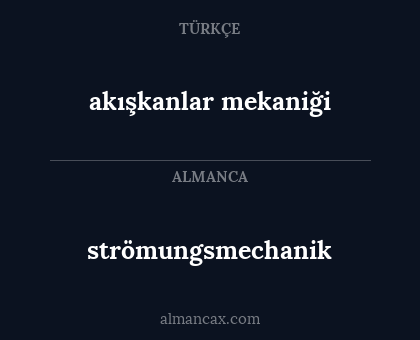 strömungsmechanik - akışkanlar mekaniği