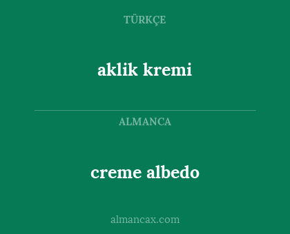creme albedo - aklik kremi