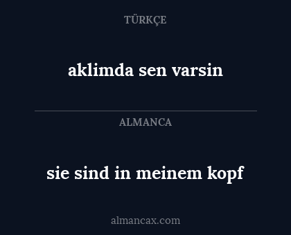 aklimda sen varsin - sie sind in meinem kopf