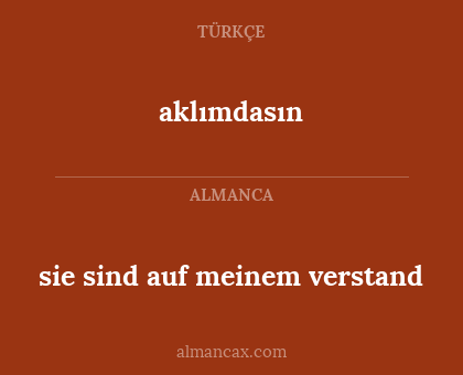 sie sind auf meinem verstand - aklımdasın
