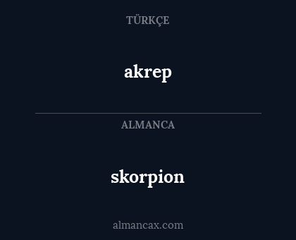 akrep - skorpion