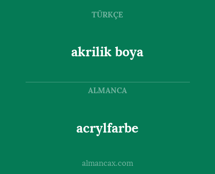acrylfarbe - akrilik boya