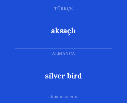 silver bird - aksaçlı