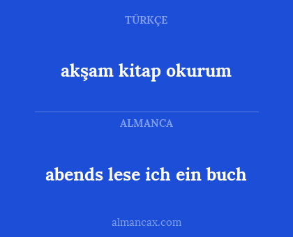 abends lese ich ein buch - akşam kitap okurum