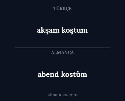 abend kostüm - akşam koştum