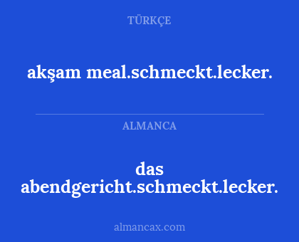 das abendgericht.schmeckt.lecker. - akşam meal.schmeckt.lecker.