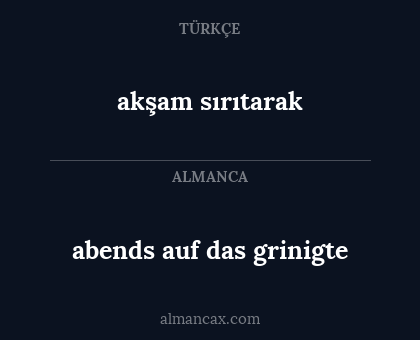 akşam sırıtarak - abends auf das grinigte