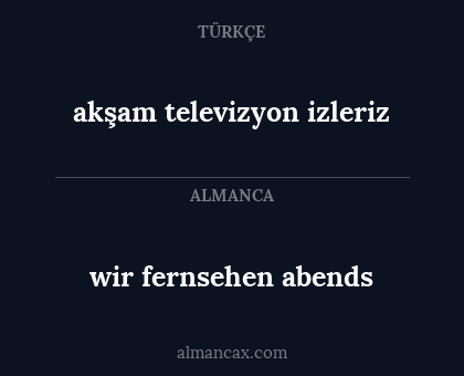 akşam televizyon izleriz - wir fernsehen abends