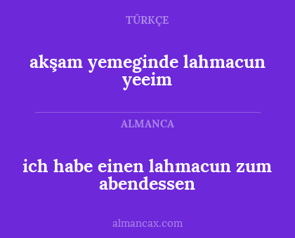 akşam yemeginde lahmacun yeeim - ich habe einen lahmacun zum abendessen