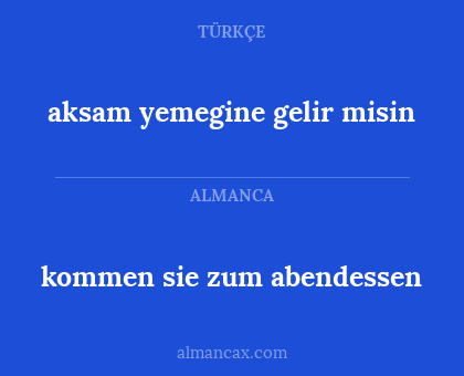 aksam yemegine gelir misin - kommen sie zum abendessen