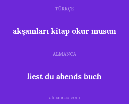 liest du abends buch - akşamları kitap okur musun