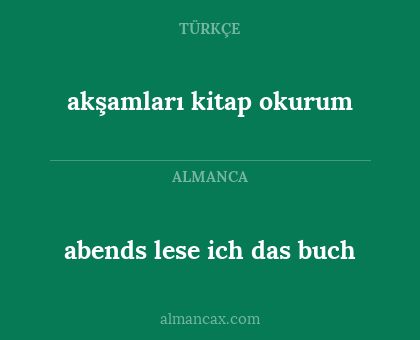 akşamları kitap okurum - abends lese ich das buch