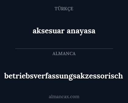 aksesuar anayasa - betriebsverfassungsakzessorisch