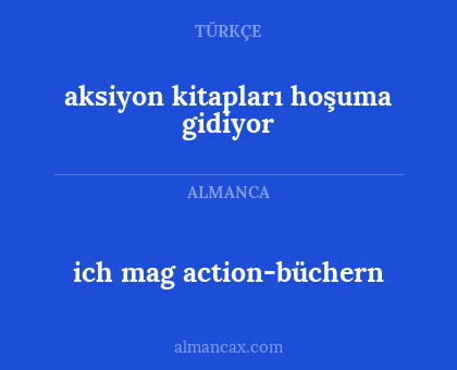 ich mag action-büchern - aksiyon kitapları hoşuma gidiyor