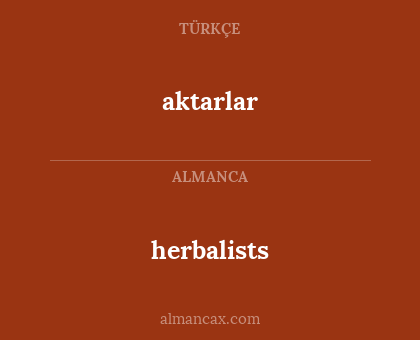 herbalists - aktarlar