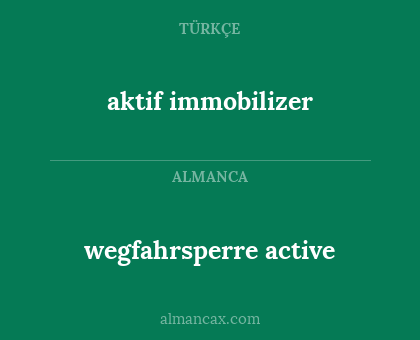 wegfahrsperre active - aktif immobilizer
