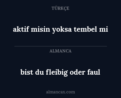 aktif misin yoksa tembel mi - bist du fleibig oder faul