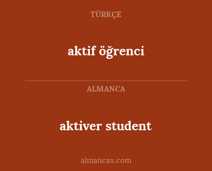 aktiver student - aktif öğrenci