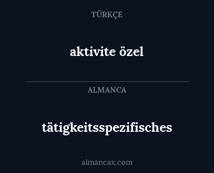 tätigkeitsspezifisches - aktivite özel