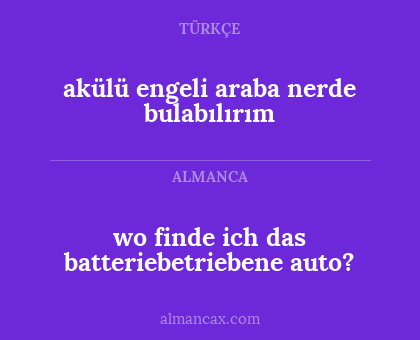 wo finde ich das batteriebetriebene auto? - akülü engeli araba nerde bulabılırım