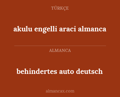 behindertes auto deutsch - akulu engelli araci almanca