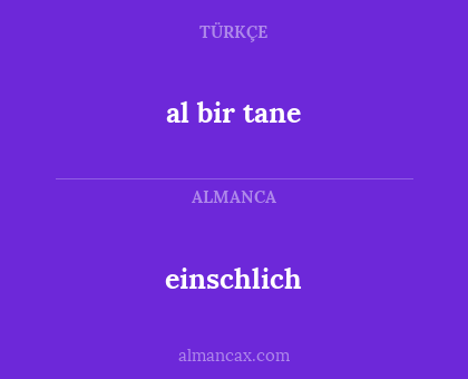 einschlich - al bir tane
