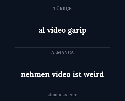 al video garip - nehmen video ist weird