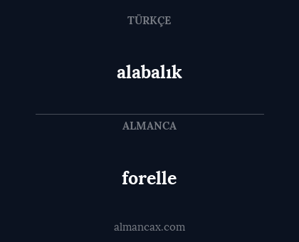 alabalık - forelle