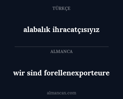 wir sind forellenexporteure - alabalık ihracatçısıyız
