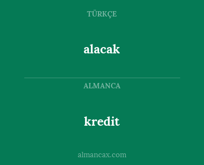 alacak - kredit