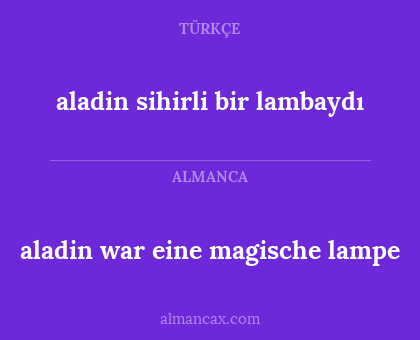 aladin war eine magische lampe - aladin sihirli bir lambaydı