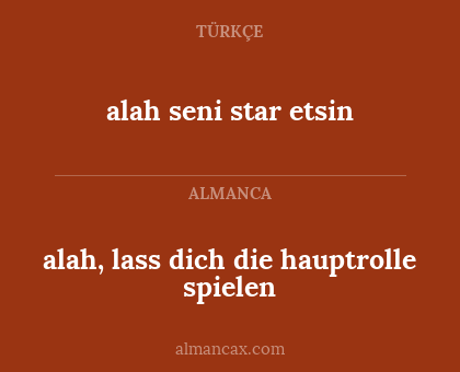 alah seni star etsin - alah, lass dich die hauptrolle spielen