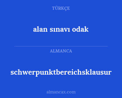 schwerpunktbereichsklausur - alan sınavı odak