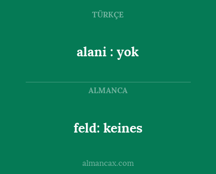 feld: keines - alani : yok