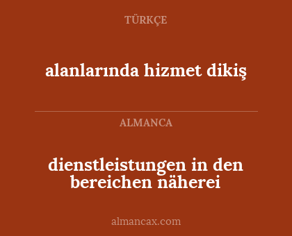 dienstleistungen in den bereichen näherei - alanlarında hizmet dikiş
