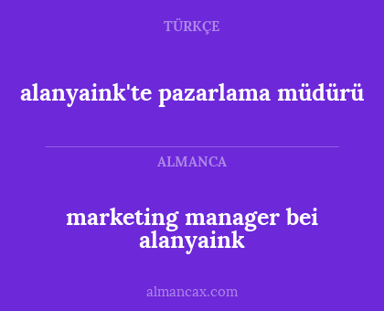 marketing manager bei alanyaink - alanyaink'te pazarlama müdürü