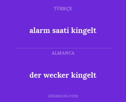 der wecker kingelt - alarm saati kingelt